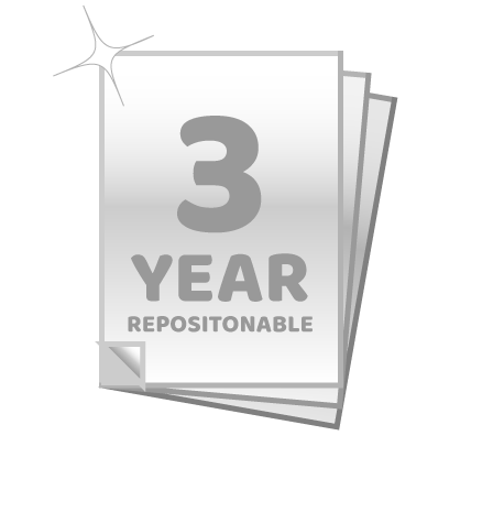 Self adhesive vinyl stickers for 3 years of Repositionable