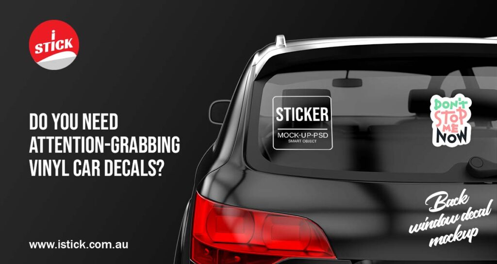 Customised vinyl decals on cars
