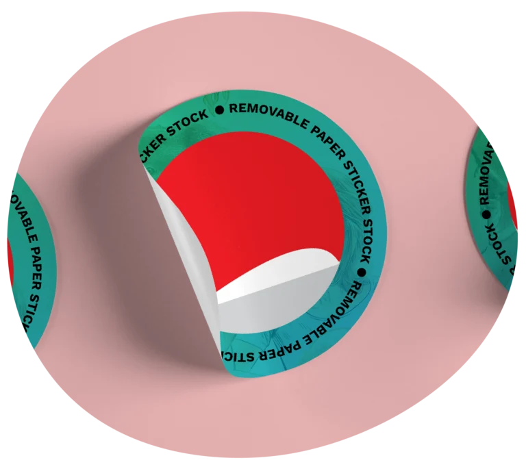 Removable paper sticker used for